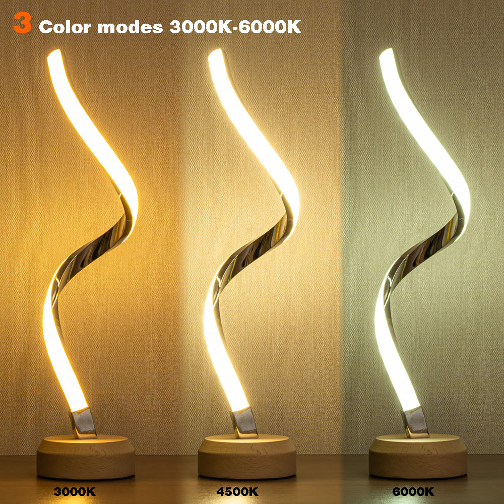 LED-Tisch lampe aus  Holz Spiral Series