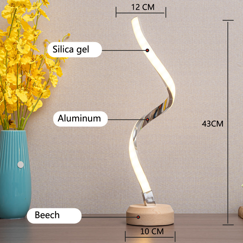 LED-Tisch lampe aus  Holz Spiral Series